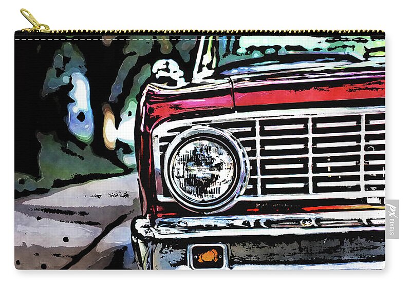 Old School Carry-all Pouch featuring the digital art Old School Automobile Chrome by Phil Perkins