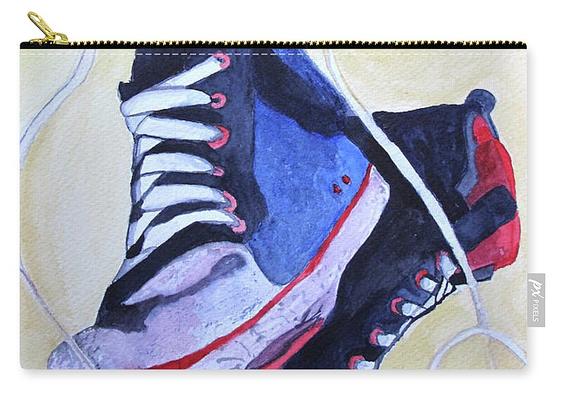 Shoe Zip Pouch featuring the painting Old Shoes by Sandy McIntire