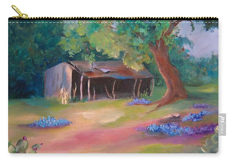 Landscape Zip Pouch featuring the painting Old Timers by Nataya Crow