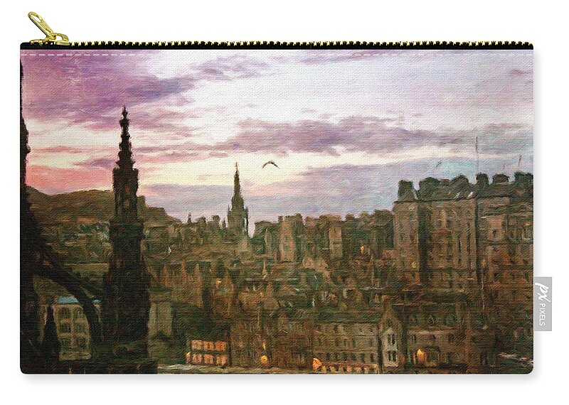 Old Town Edinburgh Zip Pouch featuring the photograph Old Town Edinburgh by Diane Lindon Coy