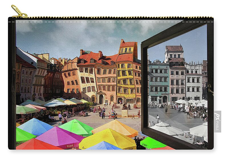 Old Town Zip Pouch featuring the photograph Old Town in Warsaw #13A by Aleksander Rotner