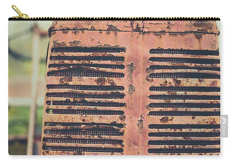 Vermont Zip Pouch featuring the photograph Old Tractor Vintage Look by Edward Fielding