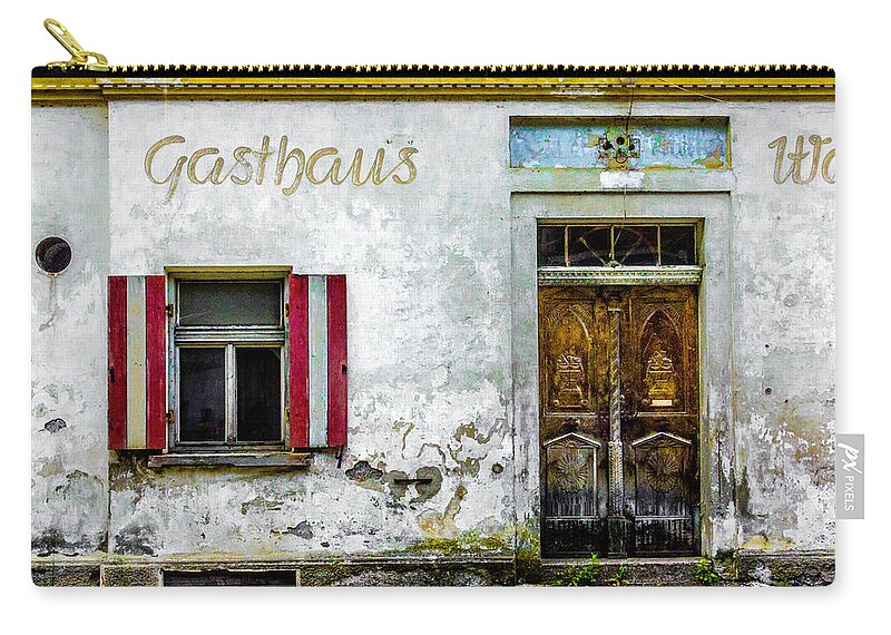 Austria Zip Pouch featuring the photograph Old traditional Austrian tavern by Wolfgang Stocker