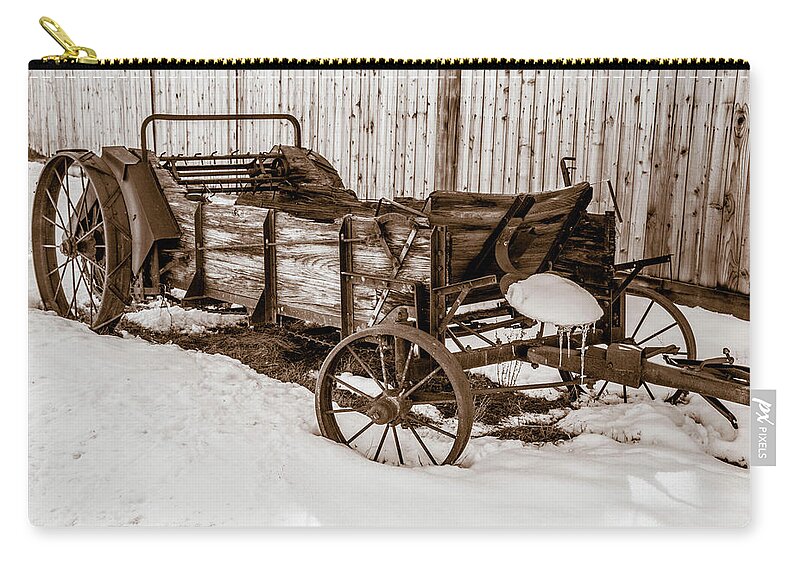 Wagon Zip Pouch featuring the photograph Old Wagon by Steph Gabler