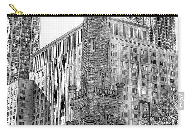 Water Tower Carry-all Pouch featuring the photograph Old Water Tower - Chicago by Jackson Pearson