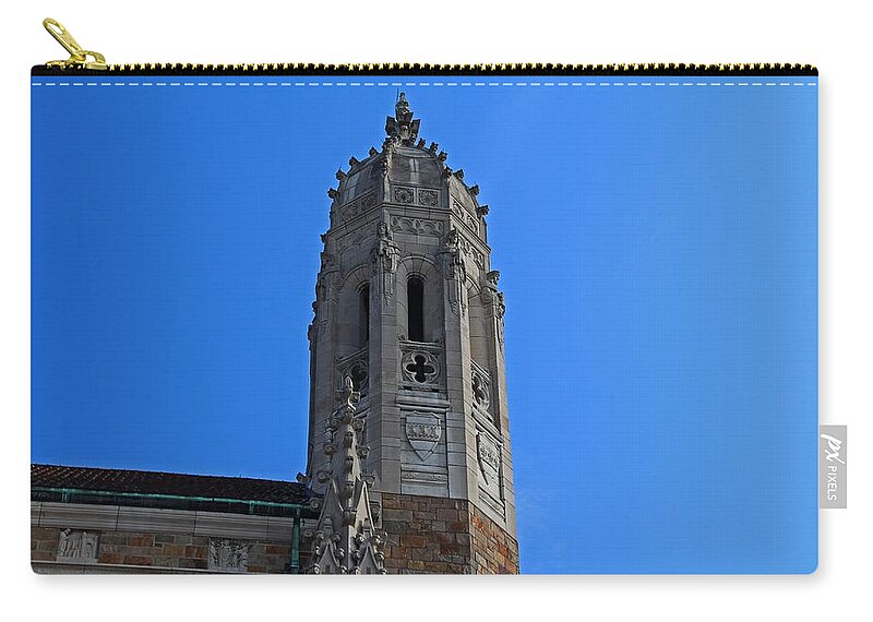 Steeple Zip Pouch featuring the photograph Old West End Our Lady Queen of the Most Holy Rosary Cathedral Steeple- horizontal by Michiale Schneider