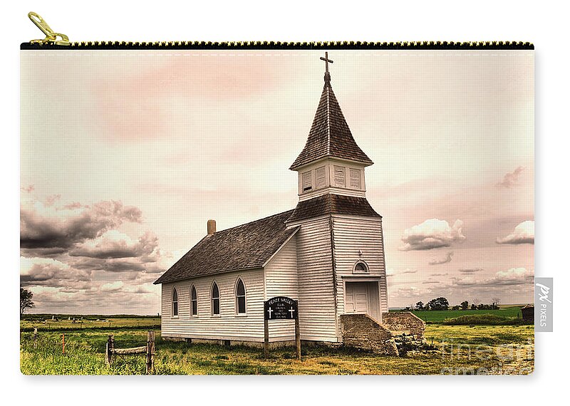 Church Zip Pouch featuring the photograph Old wooden church by Jeff Swan