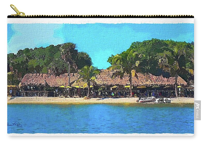 Susan Molnar Zip Pouch featuring the photograph OLearys Tiki Bar by Susan Molnar