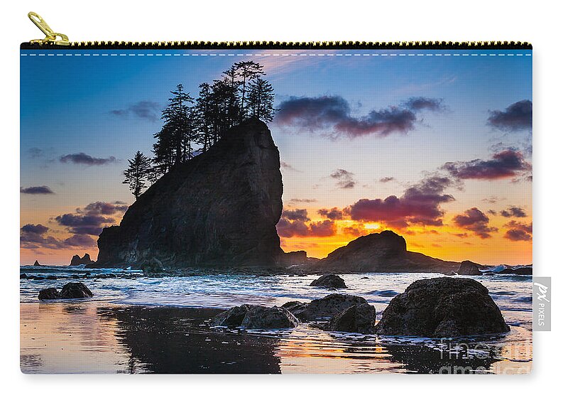 America Zip Pouch featuring the photograph Olympic Sunset by Inge Johnsson
