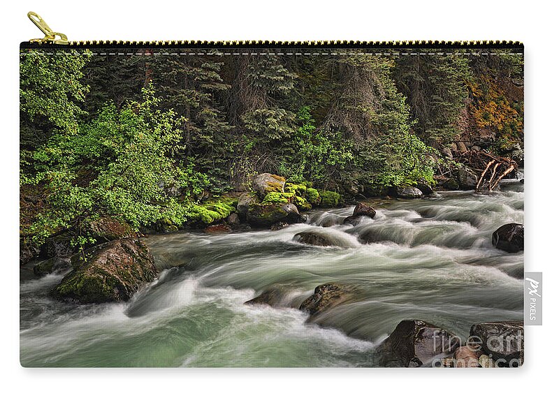Creek Zip Pouch featuring the photograph On Henson Creek by Randy Rogers