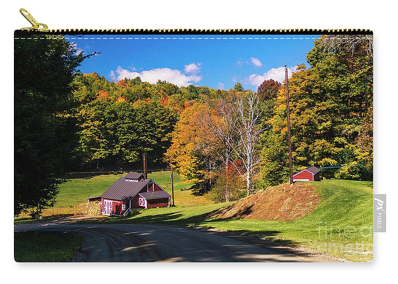 Fall Foliage Zip Pouch featuring the photograph On the back roads of Reading Vermont by Scenic Vermont Photography