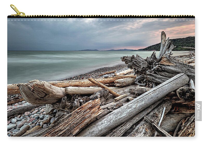 Beach Zip Pouch featuring the photograph On The Beach by Doug Gibbons