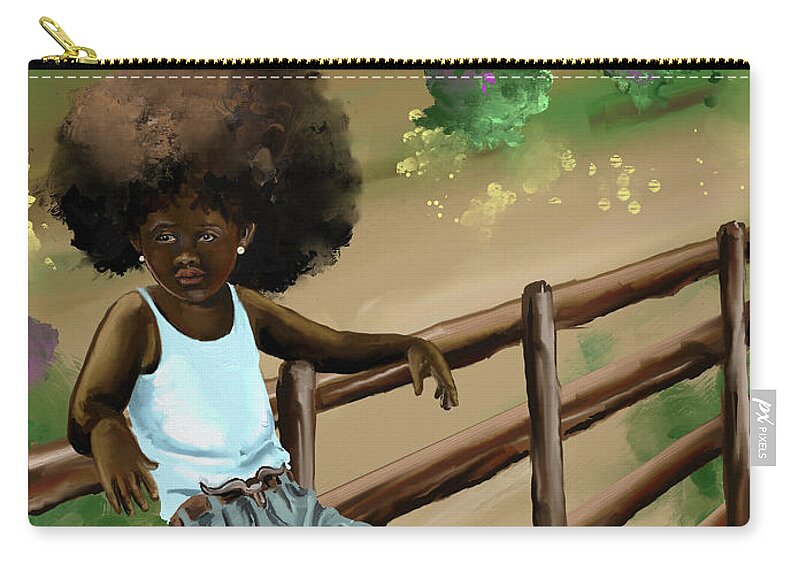  Zip Pouch featuring the digital art On The Fence About It by Terri Meredith