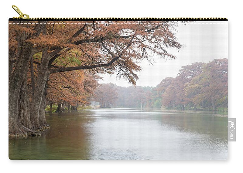 Bald Cypress Zip Pouch featuring the photograph On the Frio River by Cathy Alba