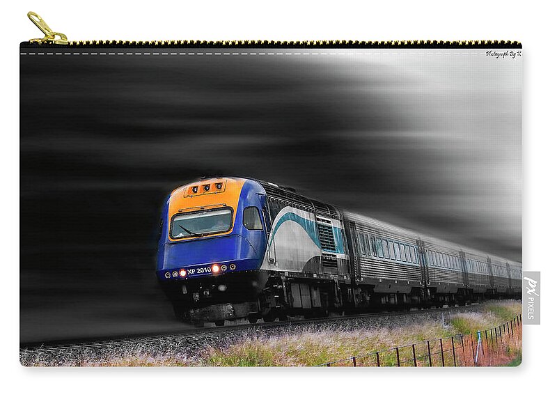 Trains Australia Carry-all Pouch featuring the digital art On the move 01 by Kevin Chippindall