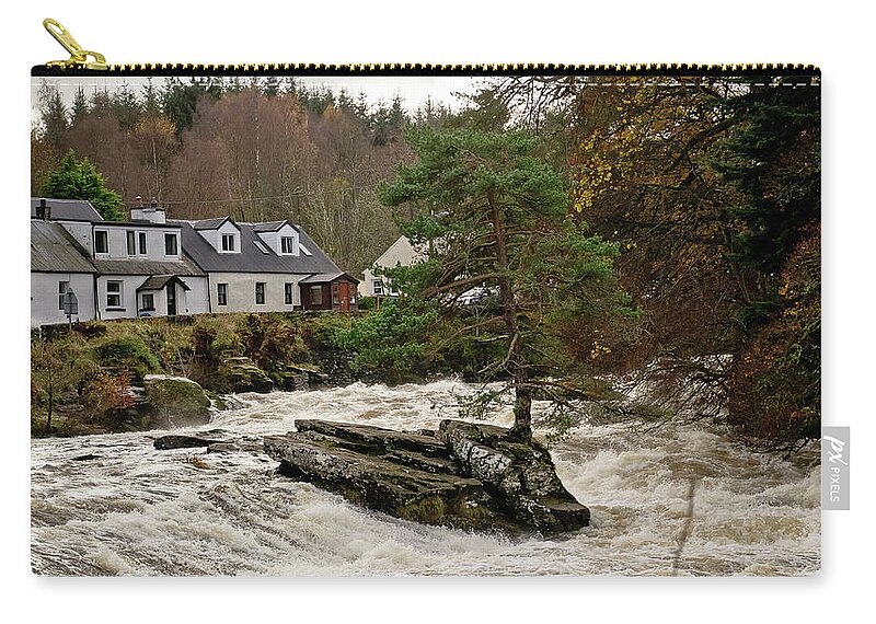 Scotland Zip Pouch featuring the photograph On the rock surrounded by waters by Elena Perelman