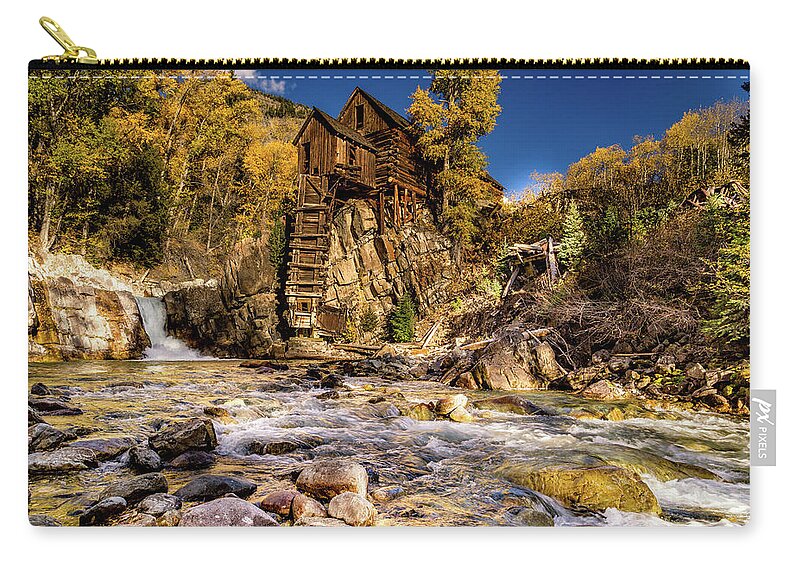 Crystal Zip Pouch featuring the photograph On the Rocks by Chuck Rasco Photography