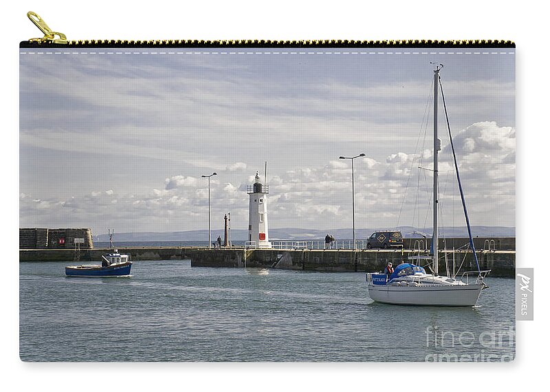Anstruther Harbour Zip Pouch featuring the photograph On the way home by Elena Perelman