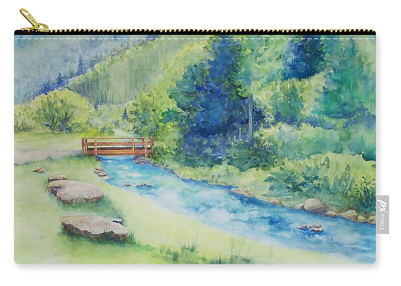 Colorado Zip Pouch featuring the painting On the Way to Blue Lake by Celene Terry