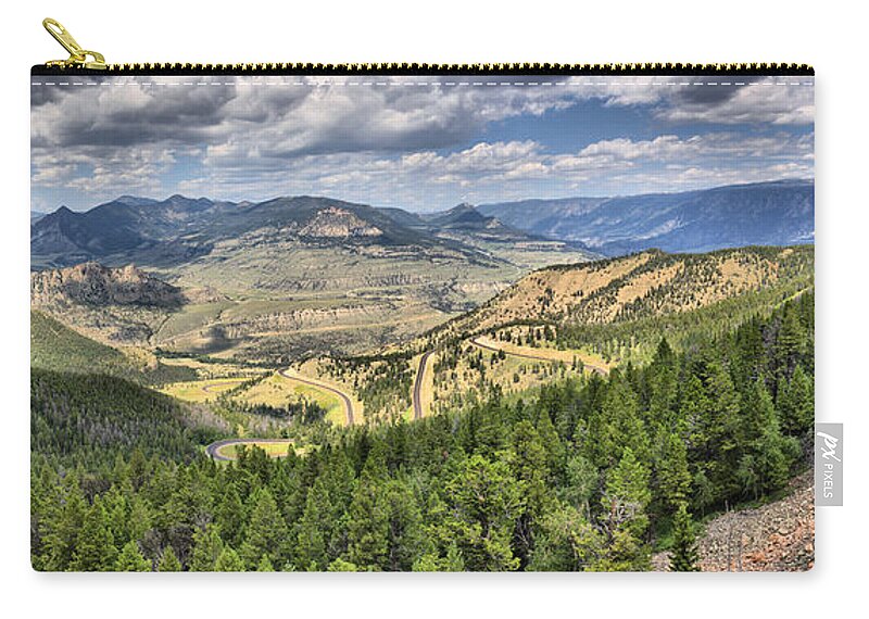 Beartooth Mountains Zip Pouch featuring the photograph On The Way To Yellowstone by Adam Jewell