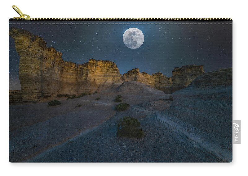 Blue Moon Carry-all Pouch featuring the photograph Once in a Blue Moon by Darren White