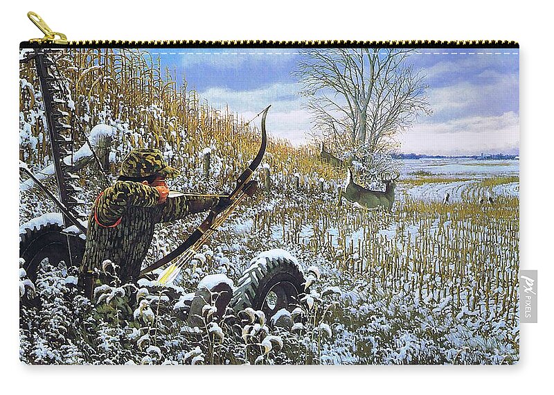 Deer Zip Pouch featuring the painting One Chance Only Michael Sieve by Movie Poster Prints