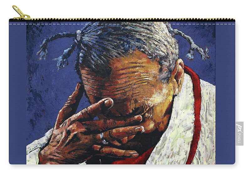Woman Zip Pouch featuring the painting One Day At A Time by John Lautermilch