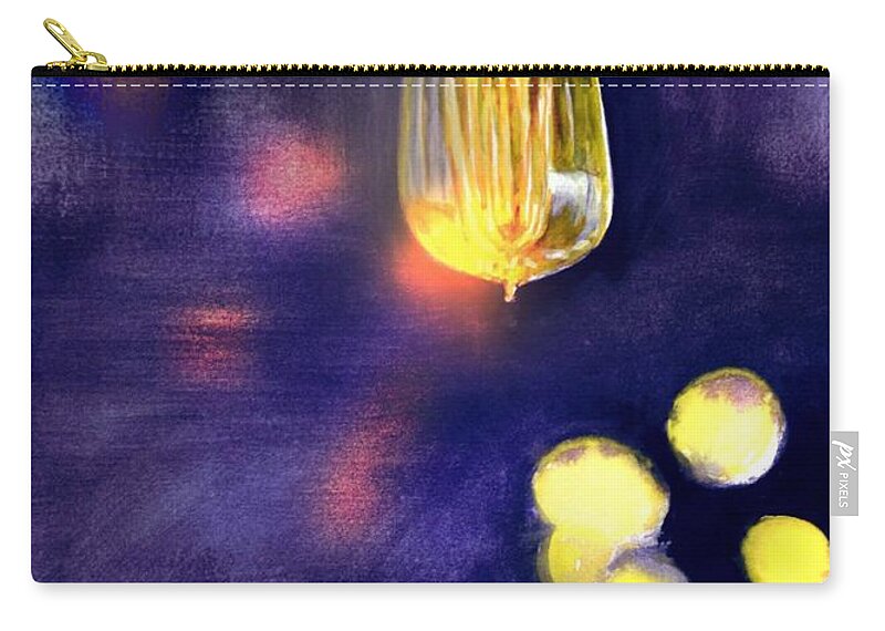 Light Zip Pouch featuring the painting One Light 2 by Allison Ashton