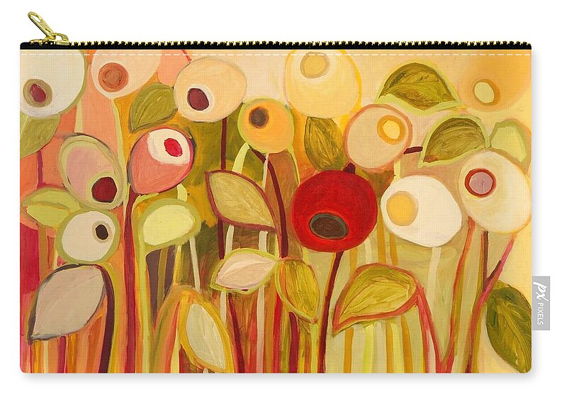 Floral Zip Pouch featuring the painting One Red Posie by Jennifer Lommers