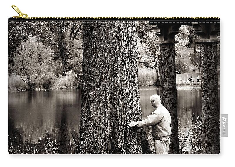 Tree Zip Pouch featuring the photograph One With Tree by Beth Ferris Sale