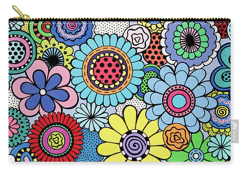 Flowers Carry-all Pouch featuring the painting One Yellow Bloom by Beth Ann Scott