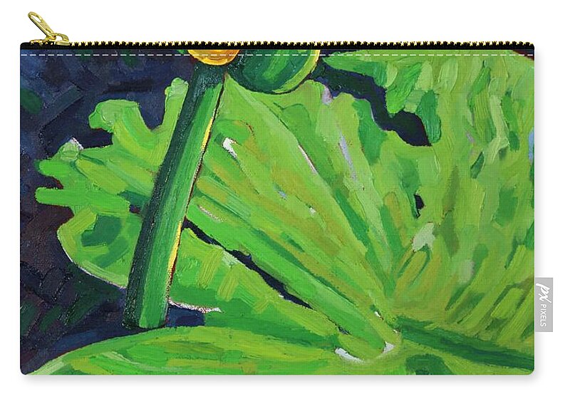 1802 Zip Pouch featuring the painting One Yellow Lily by Phil Chadwick