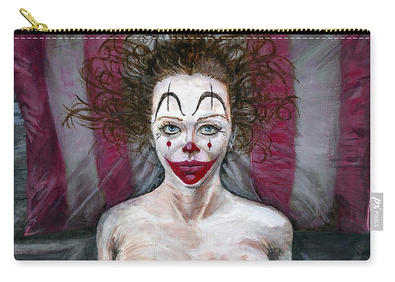 Clown Zip Pouch featuring the painting Only Resting by Matthew Mezo