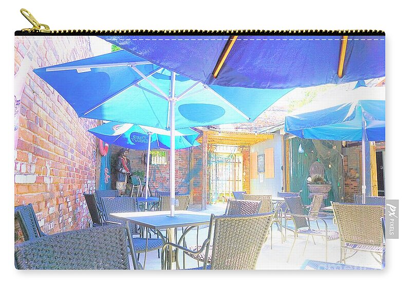 Restaurant Zip Pouch featuring the photograph Open Air Eating by Merle Grenz