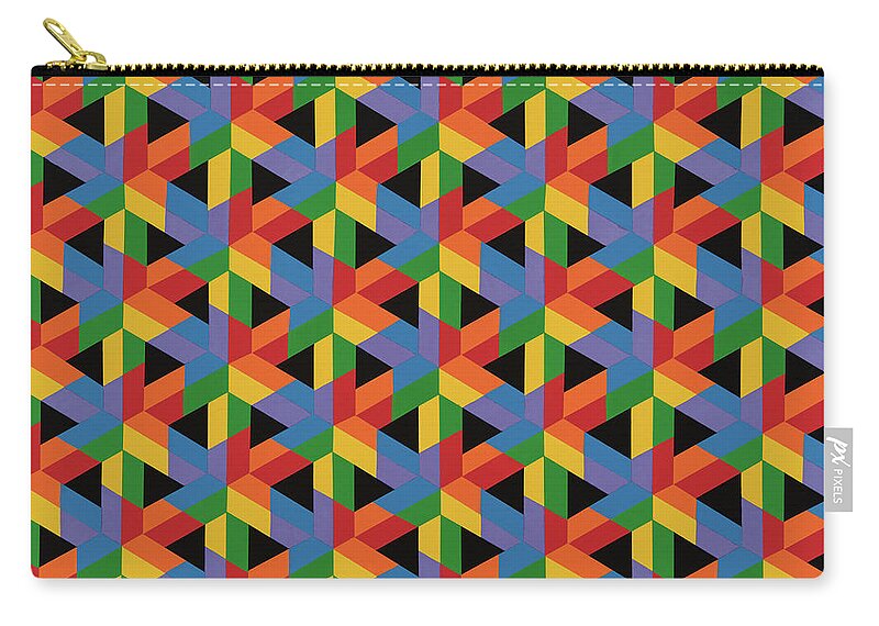 Abstract Zip Pouch featuring the painting Open Hexagonal Lattice II by Janet Hansen
