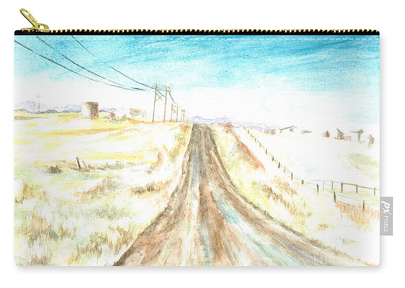 Road Zip Pouch featuring the painting Country Road by Andrew Gillette