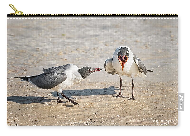 Laughing Gulls Zip Pouch featuring the photograph Open Up and Say Ahhh by Peg Runyan