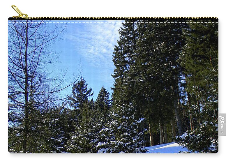 Pine Trees Zip Pouch featuring the photograph Optimistic by Elfriede Fulda