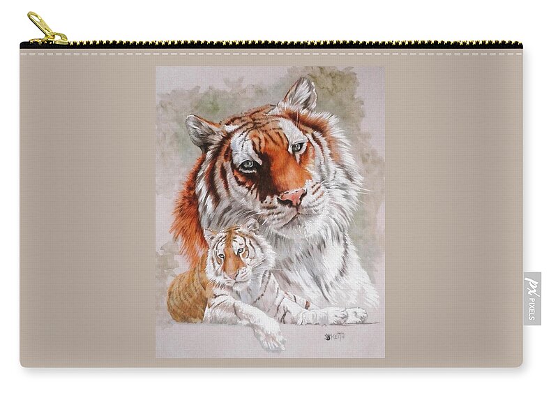 Wildcat Carry-all Pouch featuring the mixed media Opulent by Barbara Keith