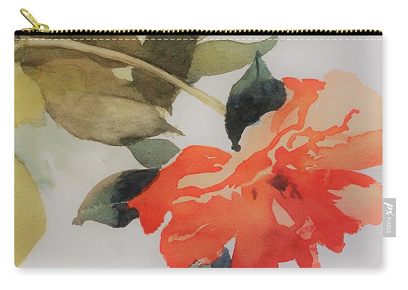 Orange Zip Pouch featuring the painting Orange Blossom Special by Elizabeth Carr