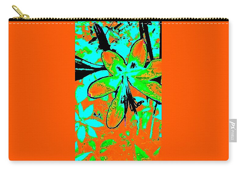 Orange Burst Flower 2 Zip Pouch featuring the photograph Orange Burst Flower by Brenae Cochran