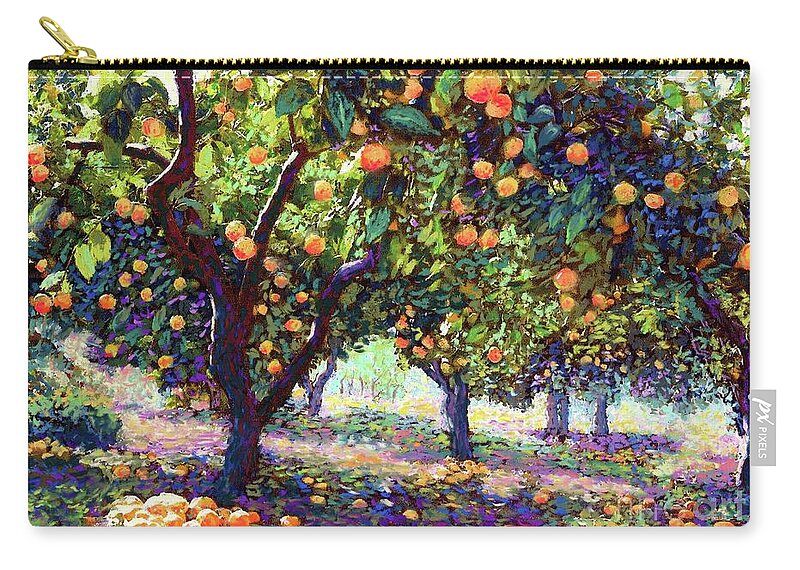 Landscape Carry-all Pouch featuring the painting Orange Grove of Citrus Fruit Trees by Jane Small