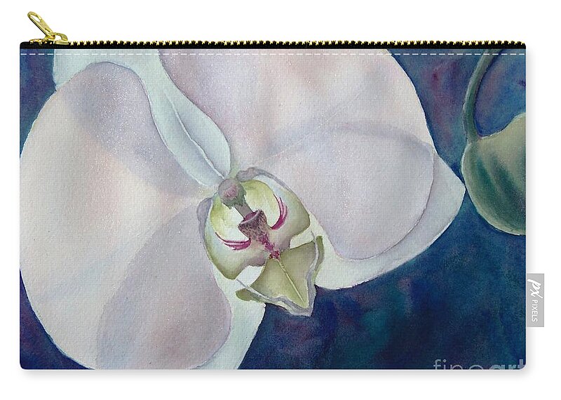 Orchid Zip Pouch featuring the painting Orchid Angel by Petra Burgmann