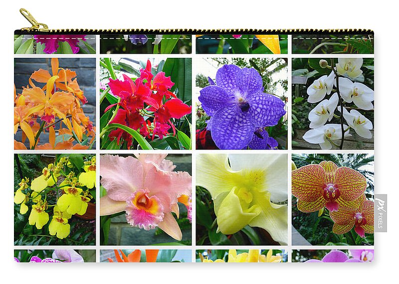 Orchid Zip Pouch featuring the photograph Orchid Collage by Jean Wright