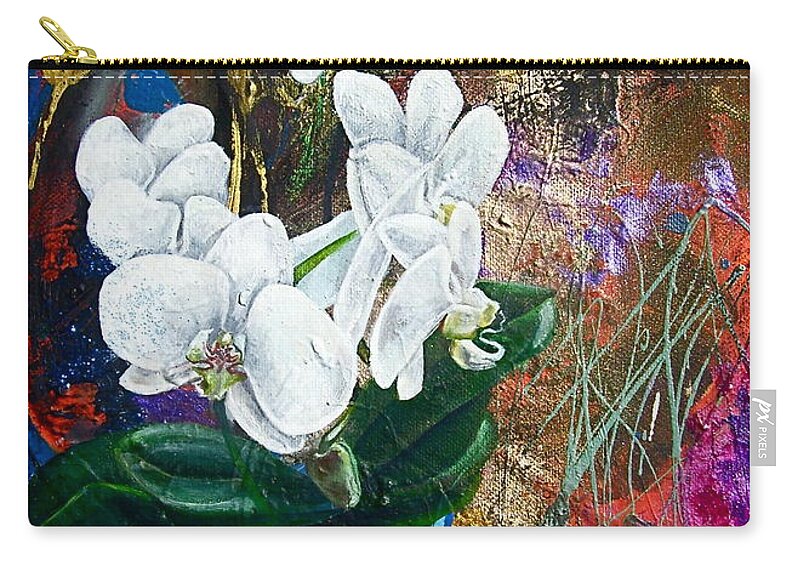 Orchid Zip Pouch featuring the painting Orchid You by Laura Pierre-Louis