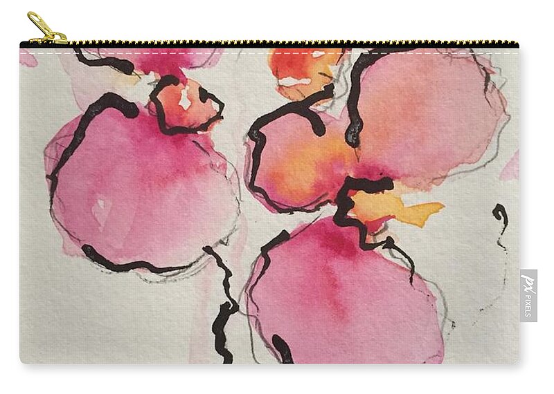 Still Life Zip Pouch featuring the painting Orchids by Britta Zehm