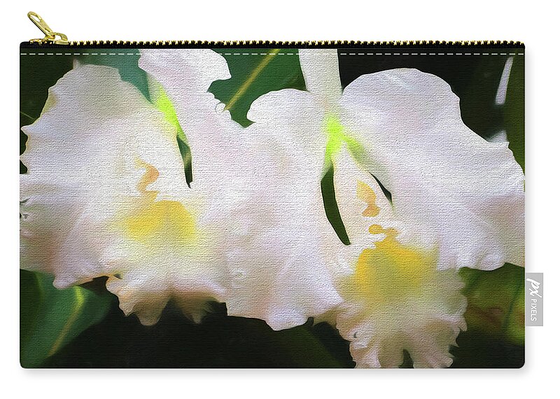 Orchids Zip Pouch featuring the photograph Orchids O'Keeffe by John Freidenberg