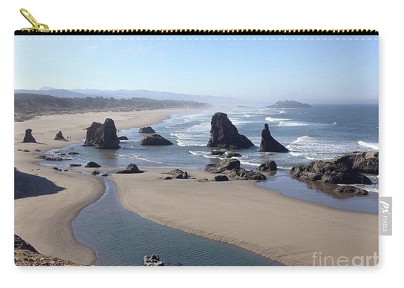 Oregon Zip Pouch featuring the photograph Oregon Coast Sea Stacks by Barbara Von Pagel