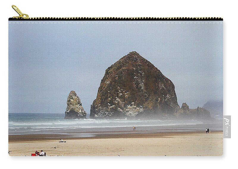 Oregon Rocks Zip Pouch featuring the photograph Oregon Rocks by Tom Janca
