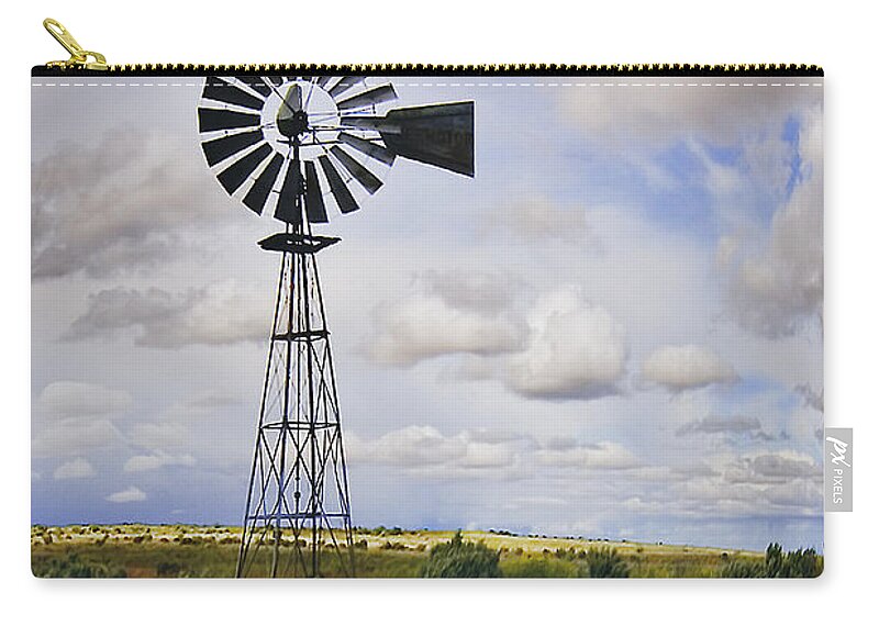 Oregon Zip Pouch featuring the photograph Oregon Windmill by John Christopher